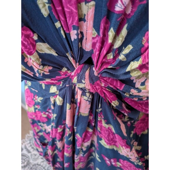 Joe Browns Dress Women’s 18 Pink Multi Floral 3/4 Sleeve Surplice Cottagecore - Picture 7 of 13